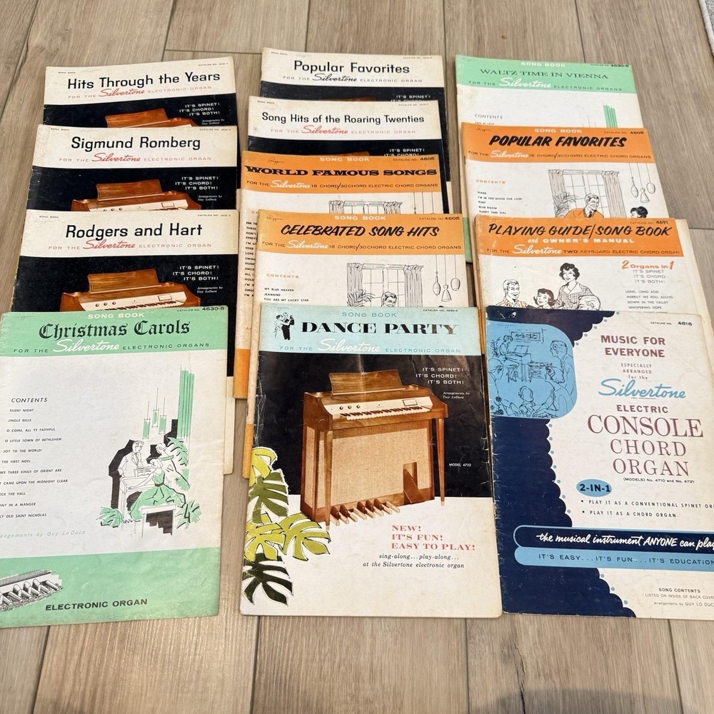 Lot of 13 Vintage Silvertone Organ Song Books Chord Organ Sears Sheet Music